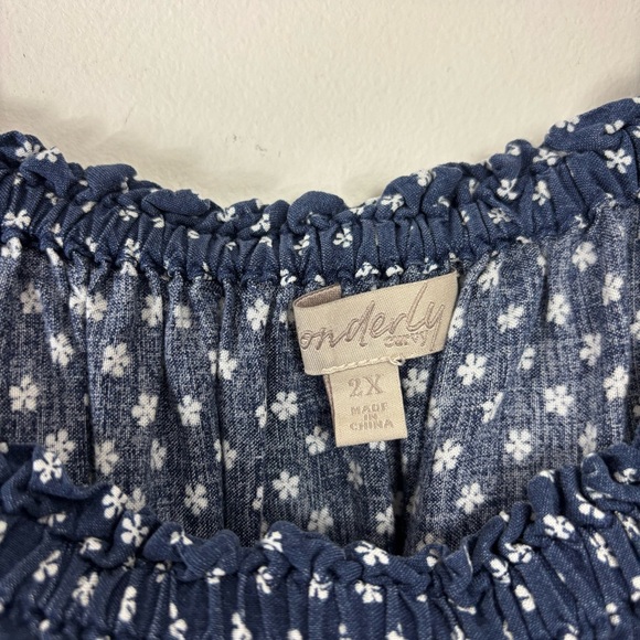 Wonderly Floral Paisley Blouse Womens 2X Flare Sleeve On Off Shoulder Flowy - Picture 3 of 5